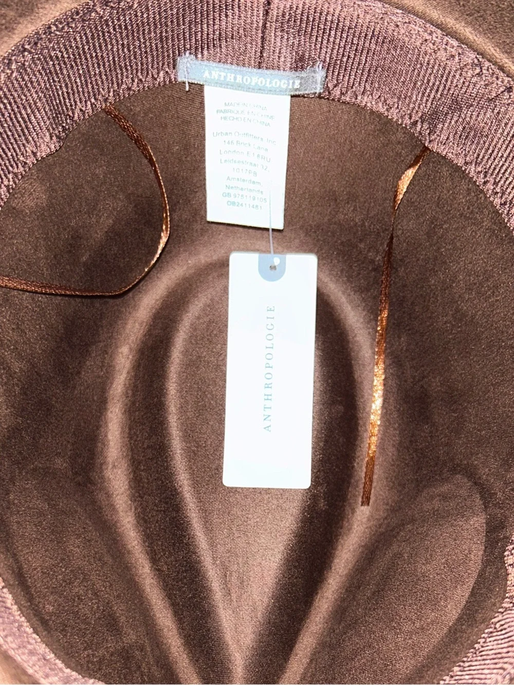 Anthropologie Brown Cowboy Hat with Gold Accent